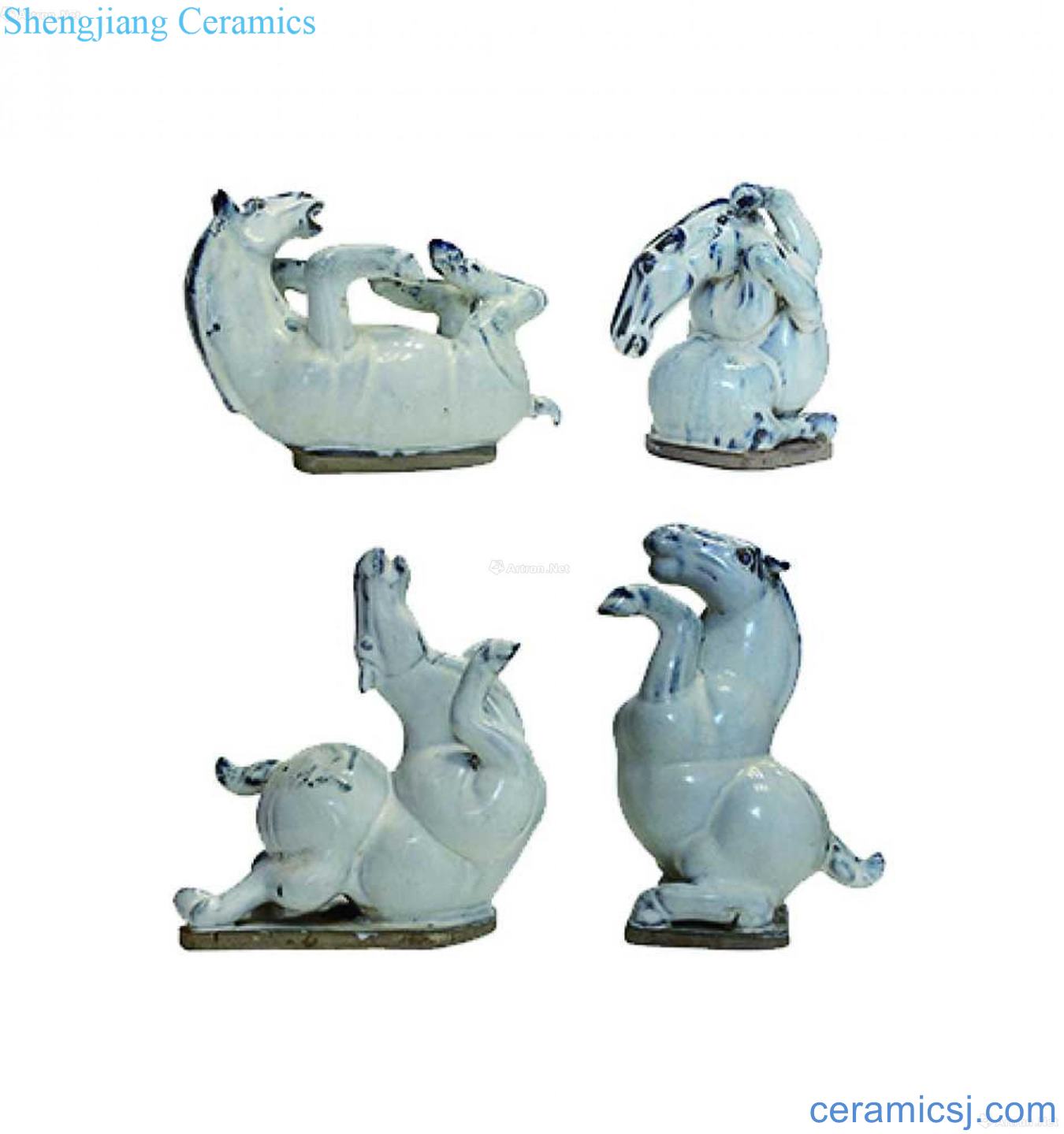 Jun porcelain white horse