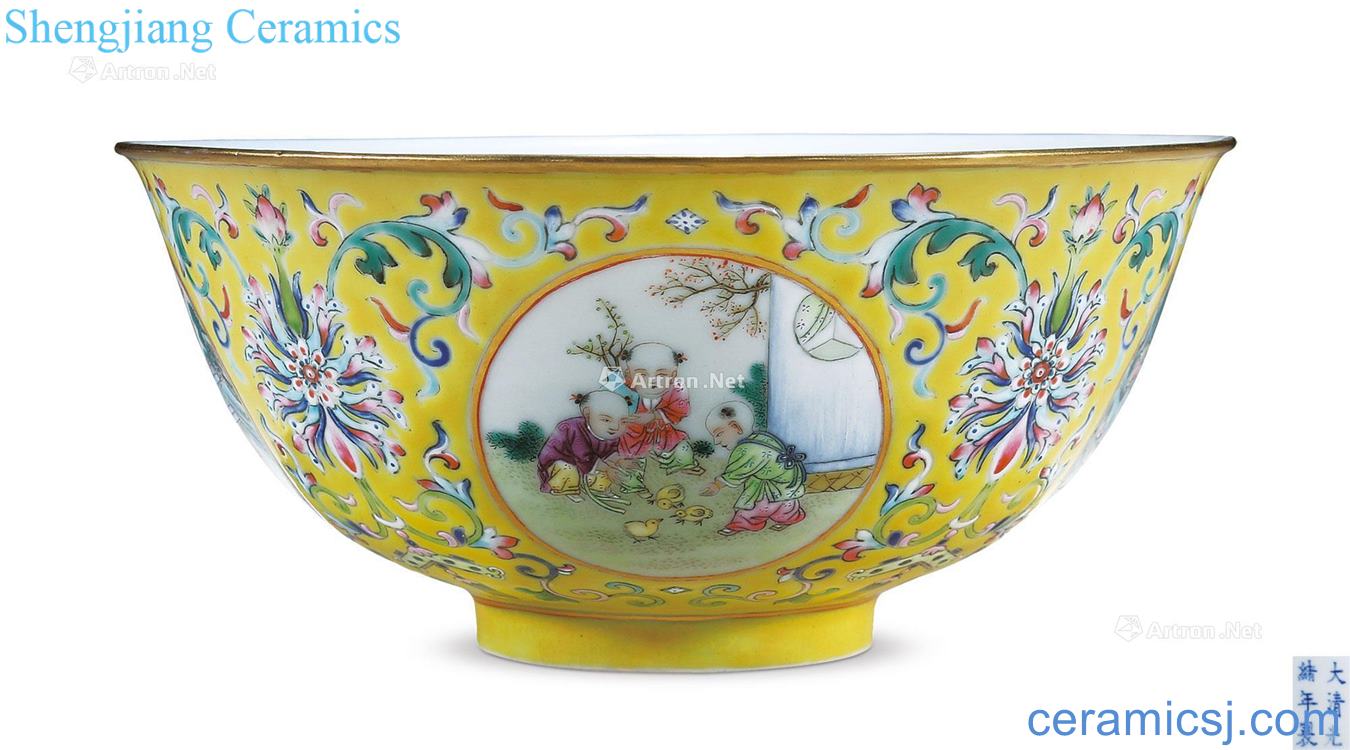 Pastel reign of qing emperor guangxu medallion YingXiWen bowl