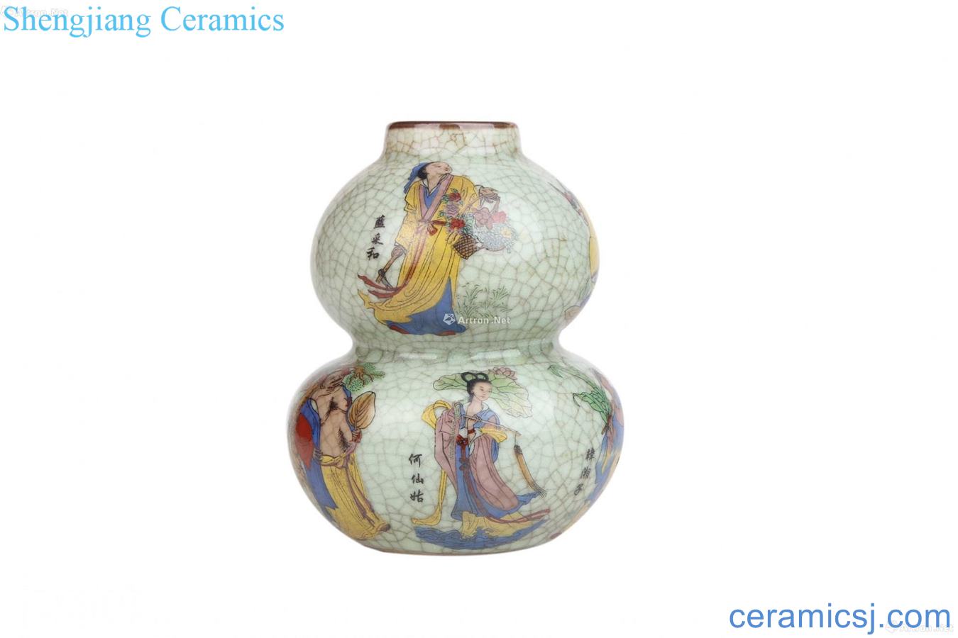 The elder brother of the glaze enamel the eight immortals gourd bottle