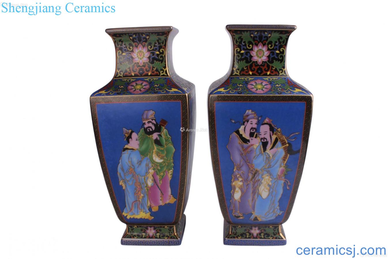 The eight immortals enamel square bottles