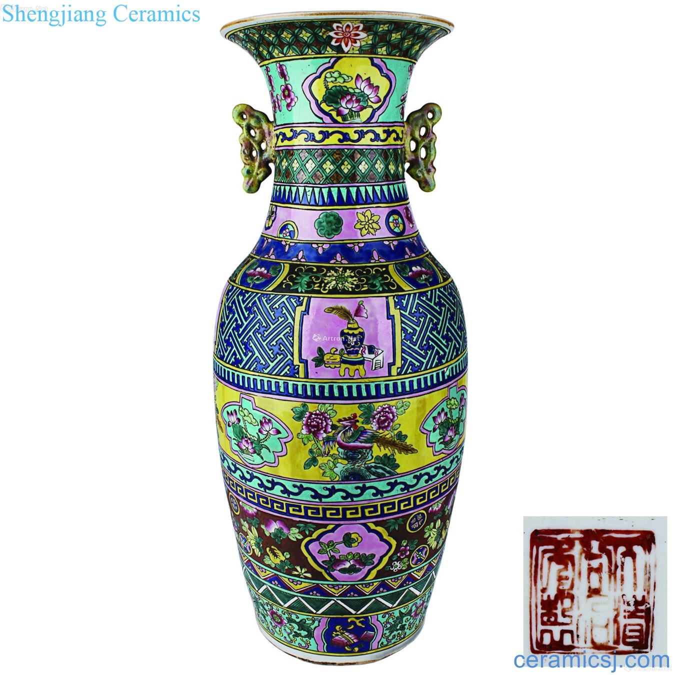 Pastel medallion character double auxiliary first mouth bottle