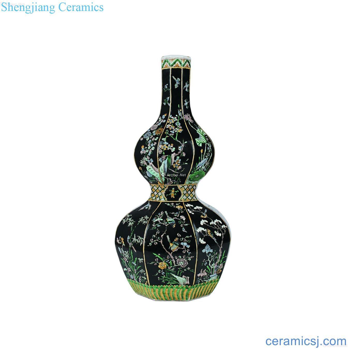 The ink to eight arrises huacai gourd bottle