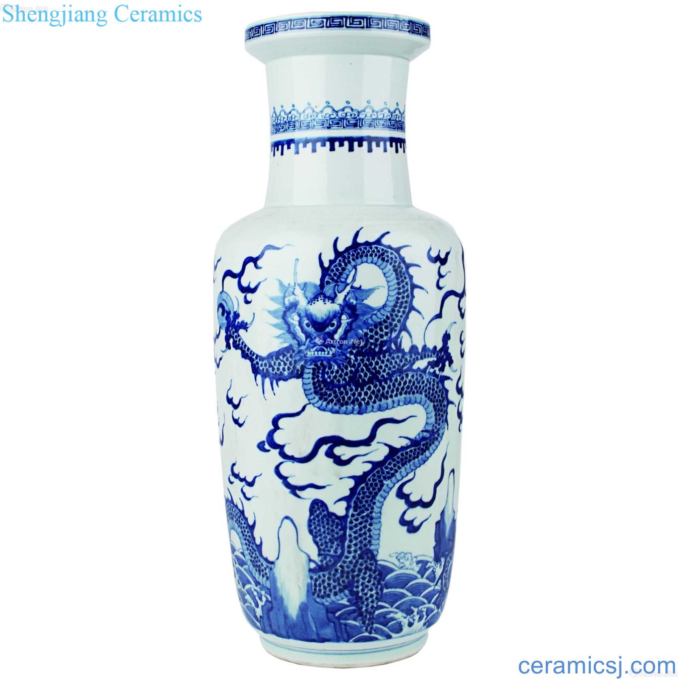 Blue and white YunLongWen dish buccal bottle