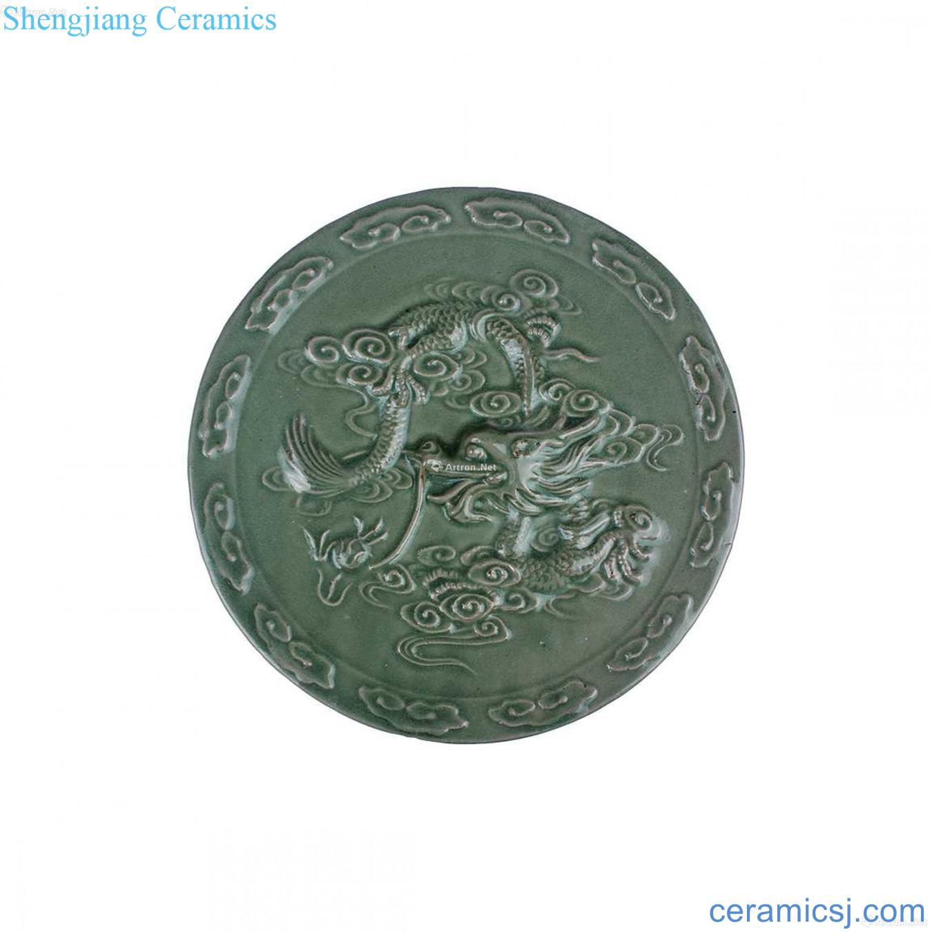 Longquan celadon embossment YunLongWen grail