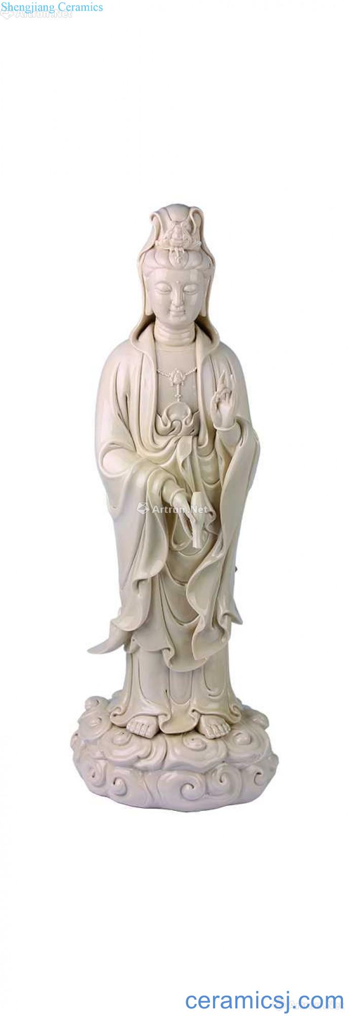 Dehua kiln craft guanyin stands resemble