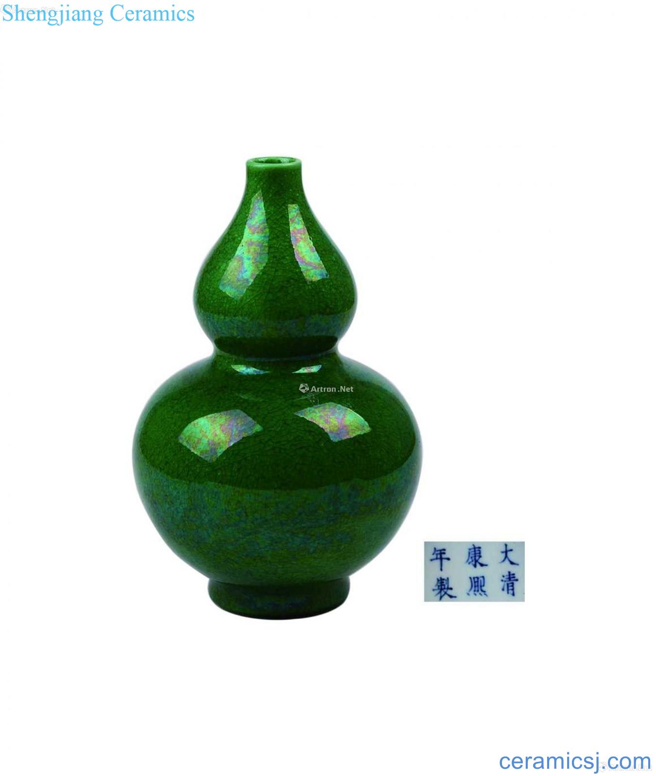 Lang kiln green glaze bottle gourd