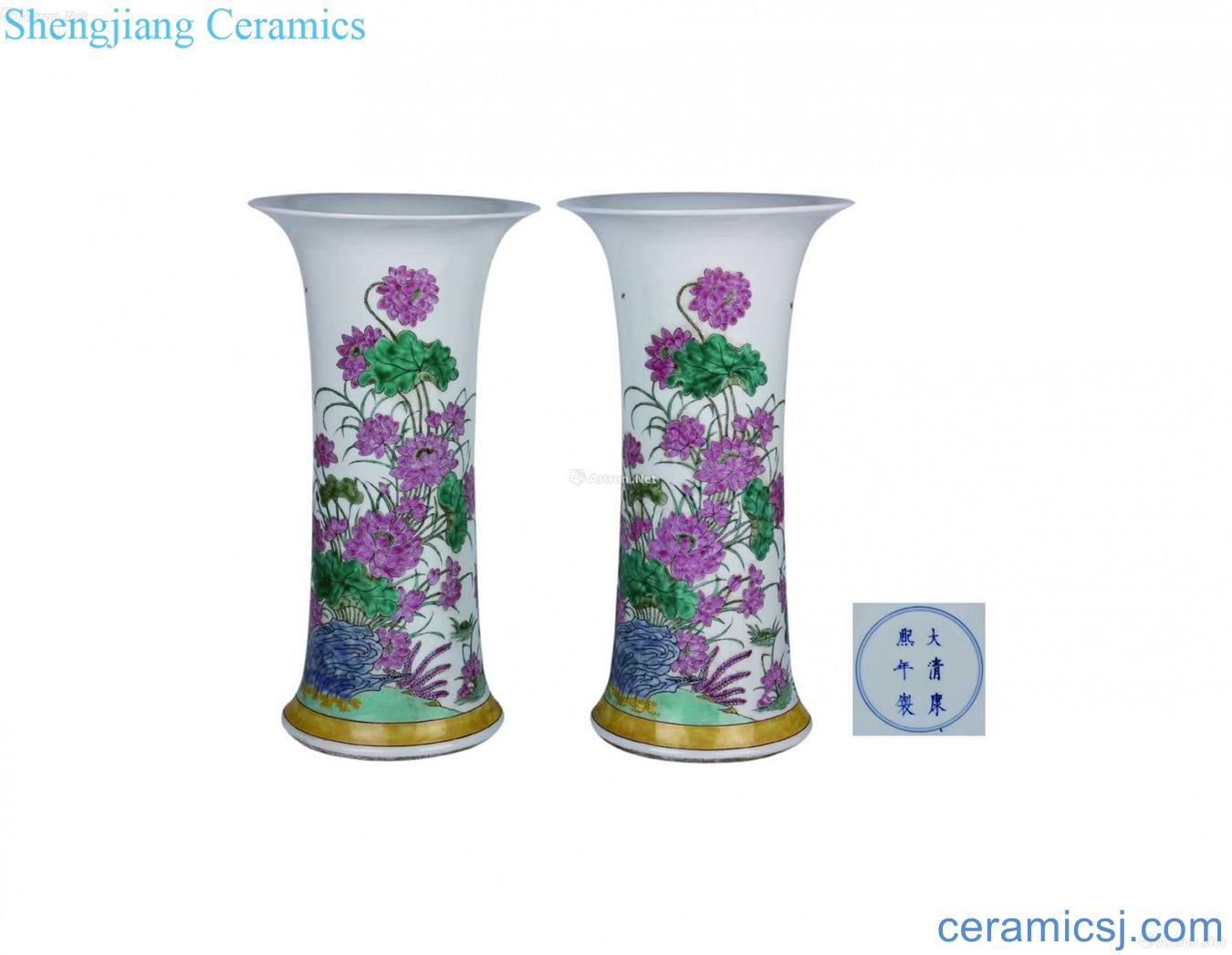 Pastel grain flower vase with flowers