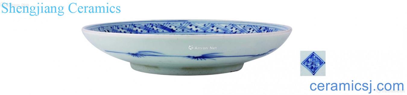 Blue and white YingXiWen plate