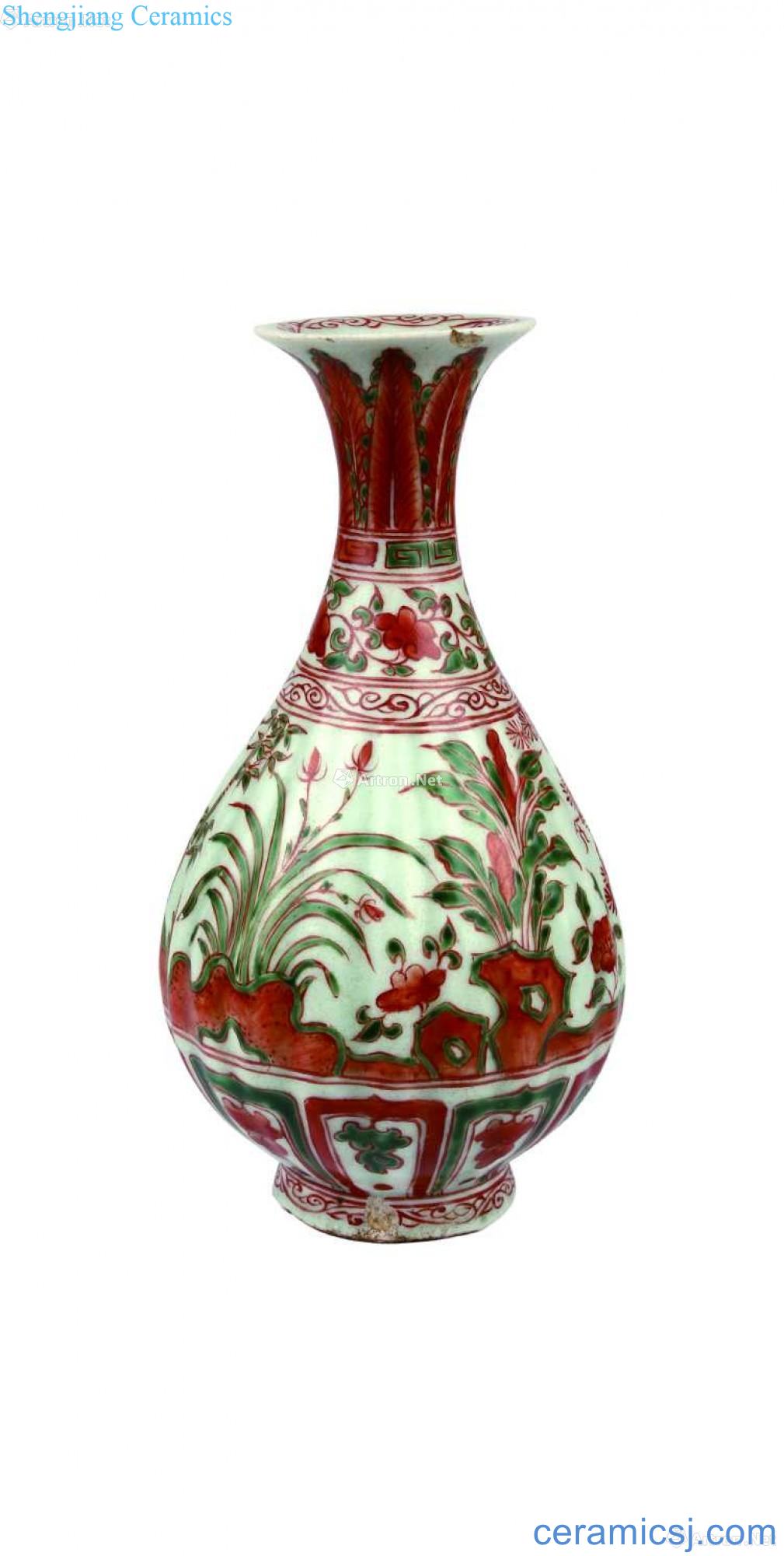 Red and green color, poetic okho spring bottle
