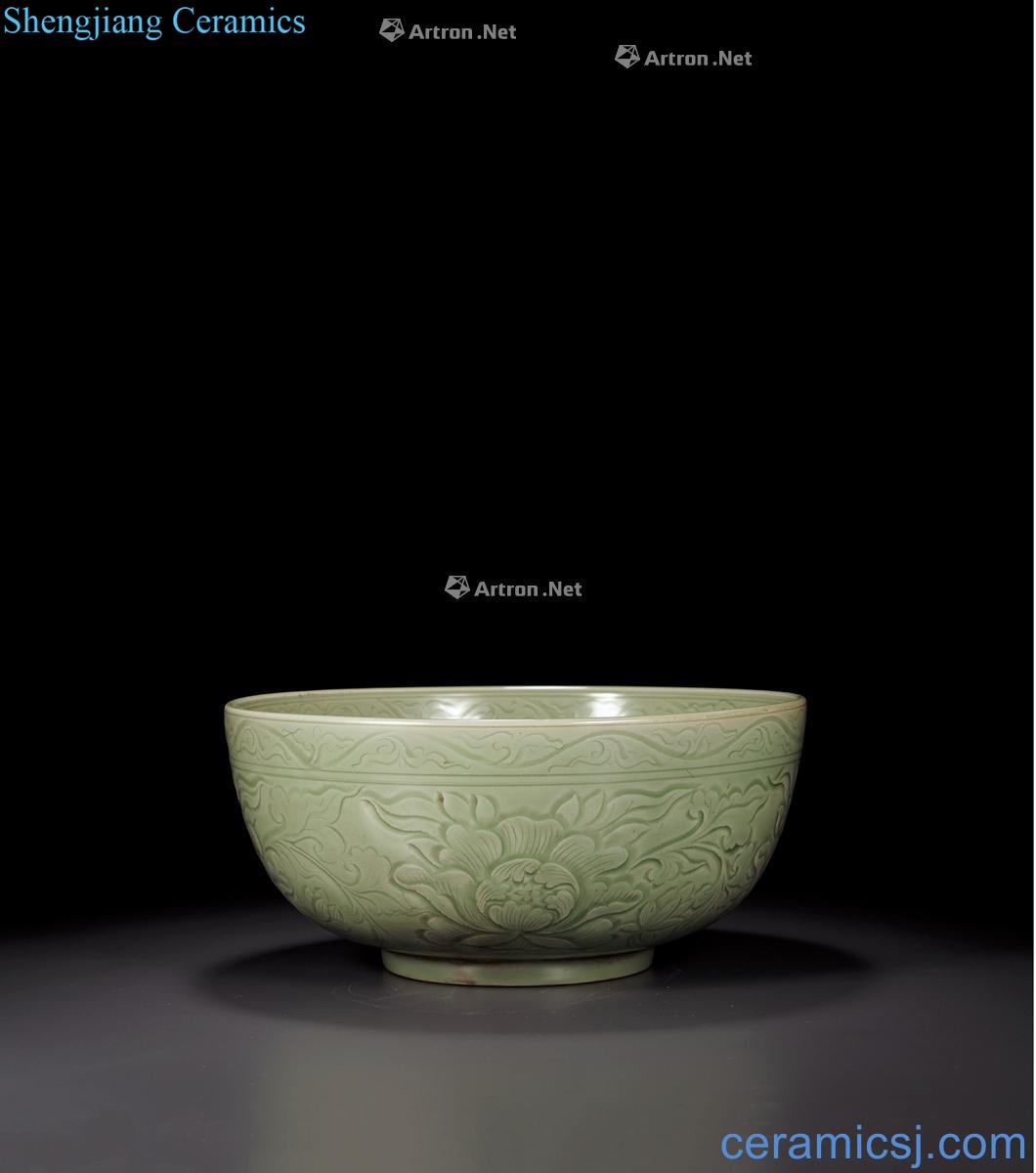 Ming, peony grains bowl of longquan celadon