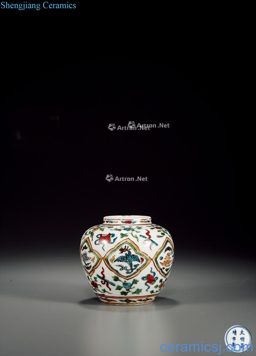 Ming jiajing multicoloured medallion chicken pot