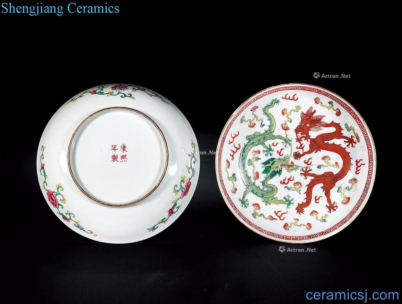 Qing dragon and tray (a)