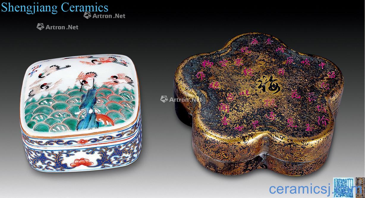 Qing jiaqing pastel, copper text box (two)