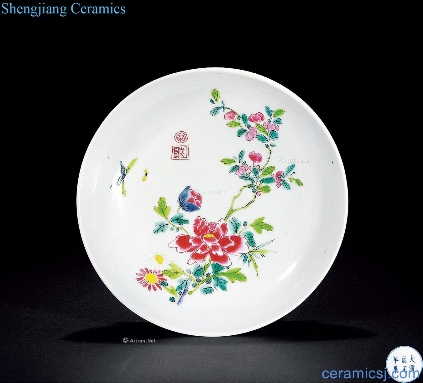 Qing yongzheng powder enamel tray