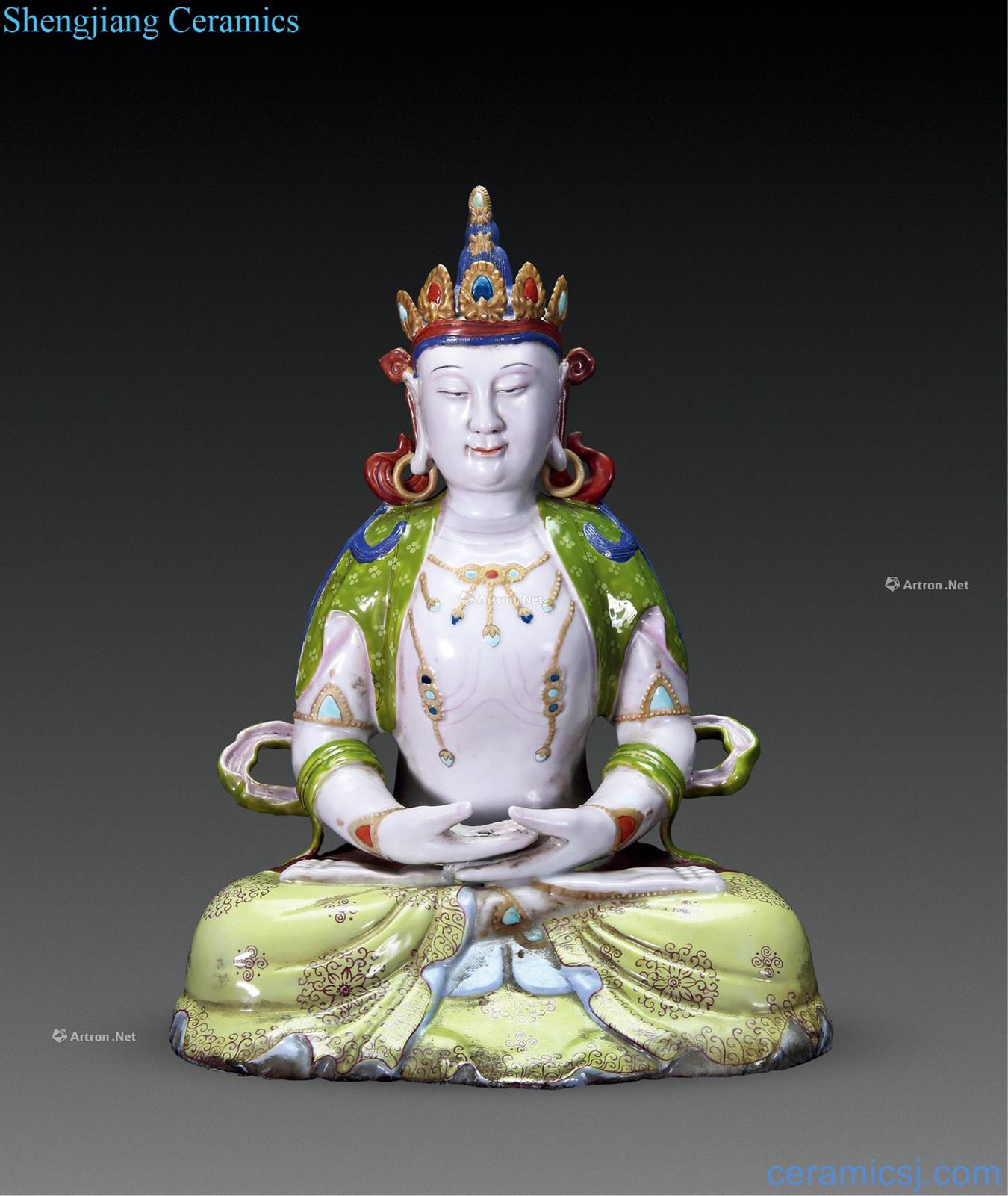 Clear pastel sitting Buddha