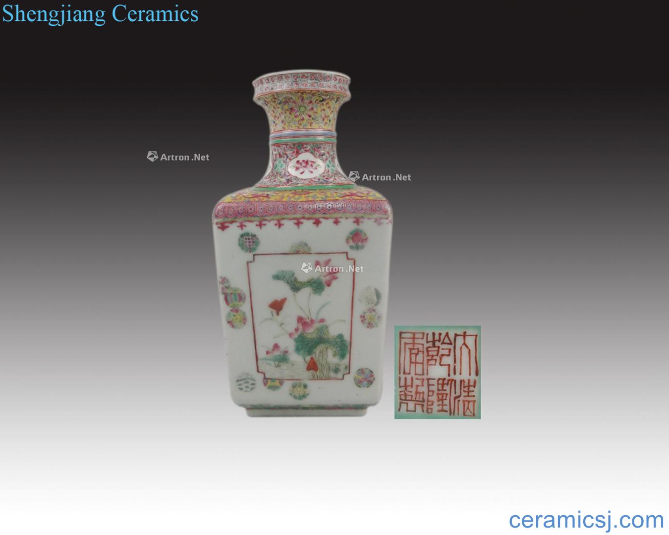 In the qing dynasty the qing qianlong year pastel seasons pattern design