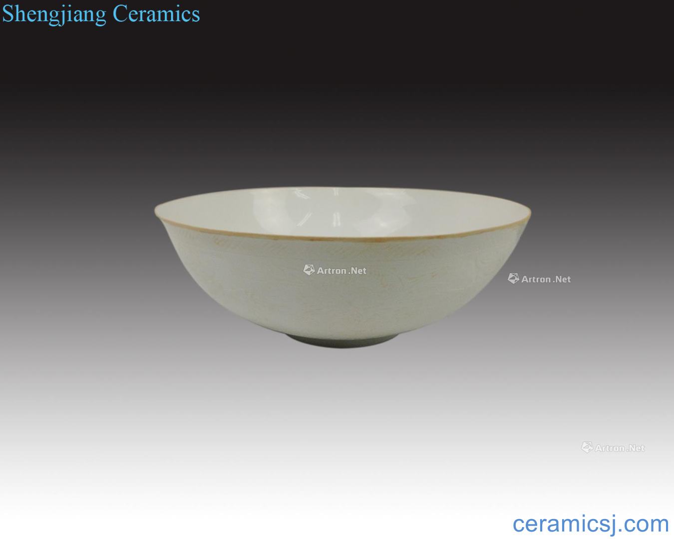 "The Ming dynasty yongle year" darkness carved dragon sweet white glazed bowl