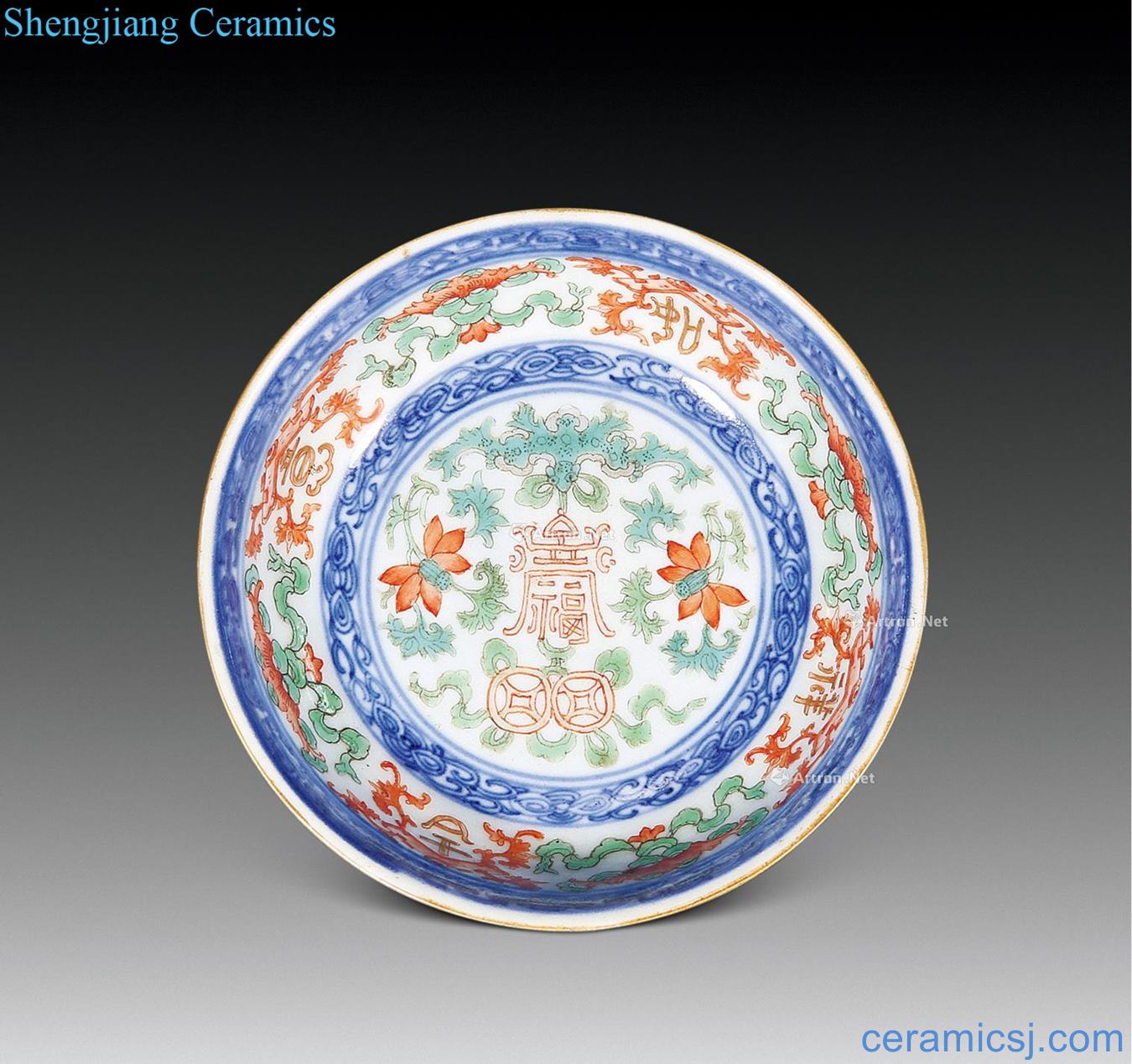 Qing jiaqing Turquoise glaze enamel dab