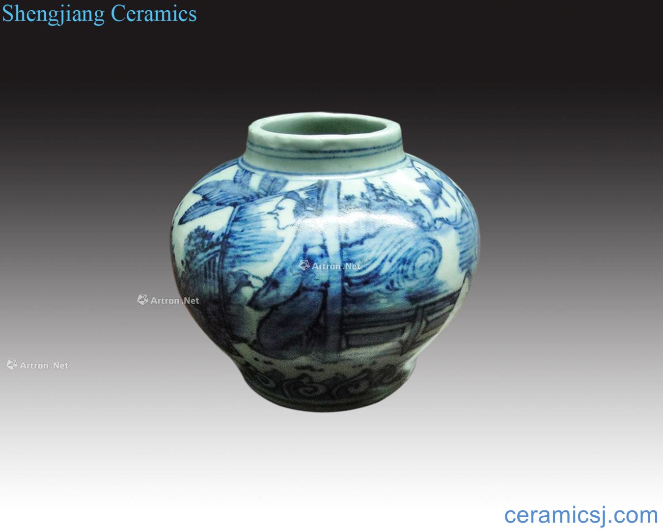In the qing dynasty blue and white pot