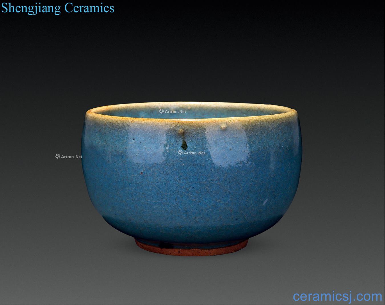 yuan Sky blue glaze masterpieces bowl straight