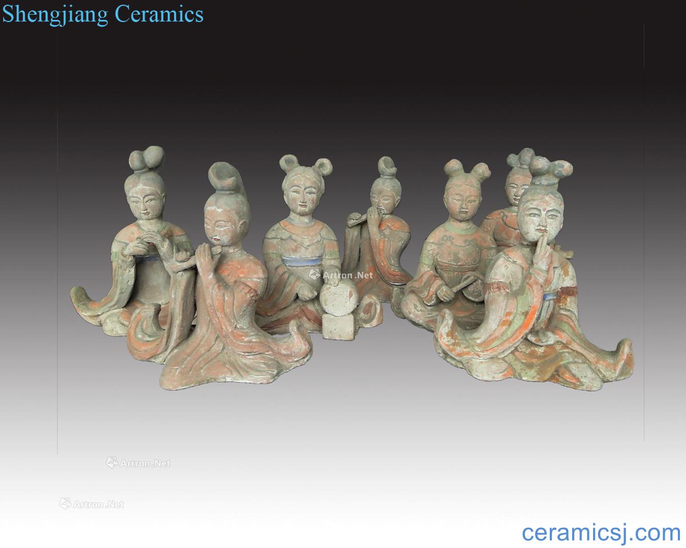 "Sui and tang dynasties imitation of han yu" terracotta figures (a group of seven)