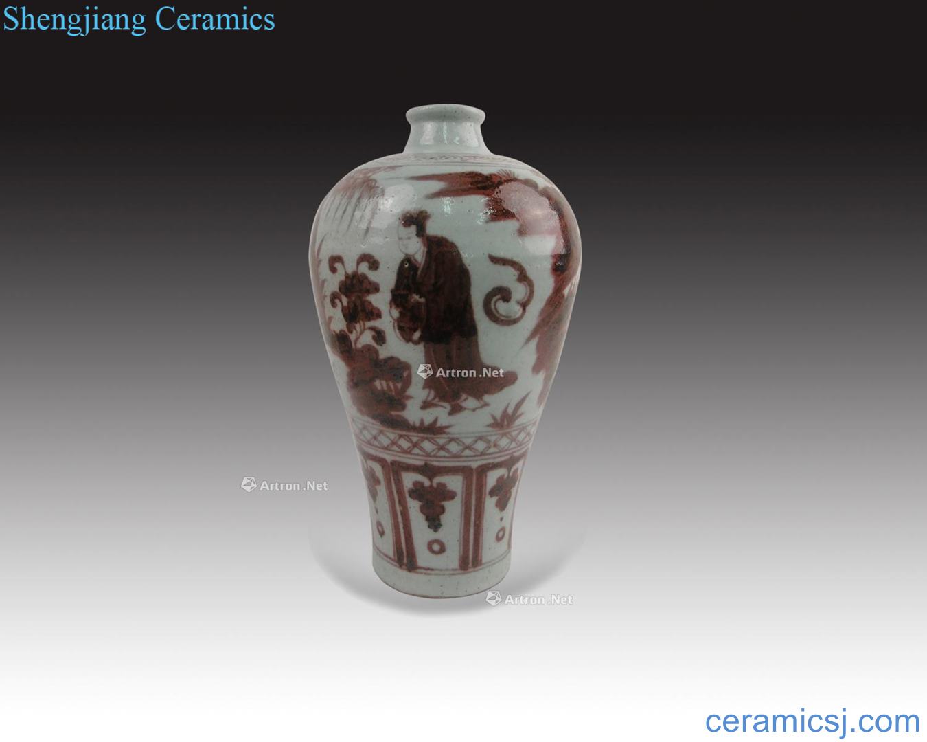In the Ming dynasty hongwu Youligong hong mei bottle