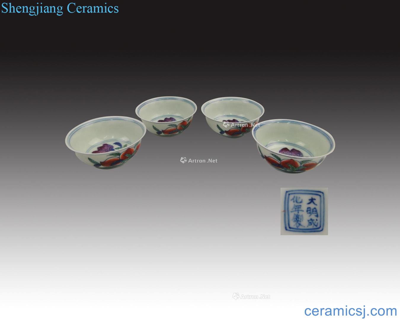 In the qing dynasty "da Ming chenghua year" s bucket color small cup (group a)