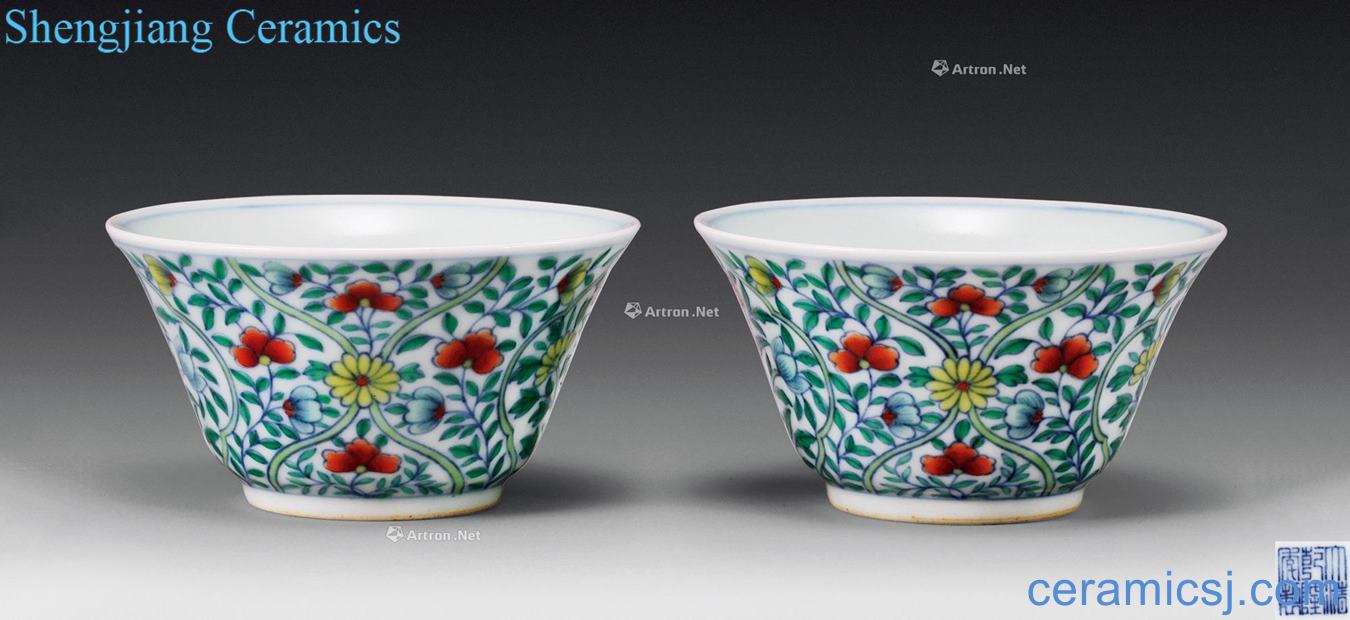 Qing qianlong bucket color flower cup (2)