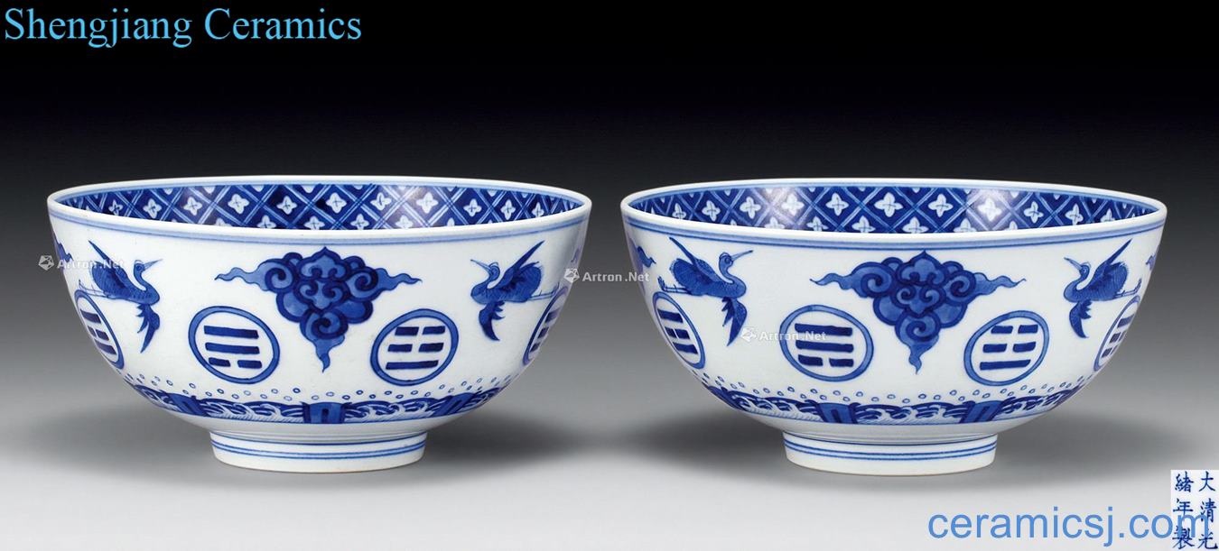 Qing guangxu Blue and white James t. c. na was published gossip green-splashed bowls (2)