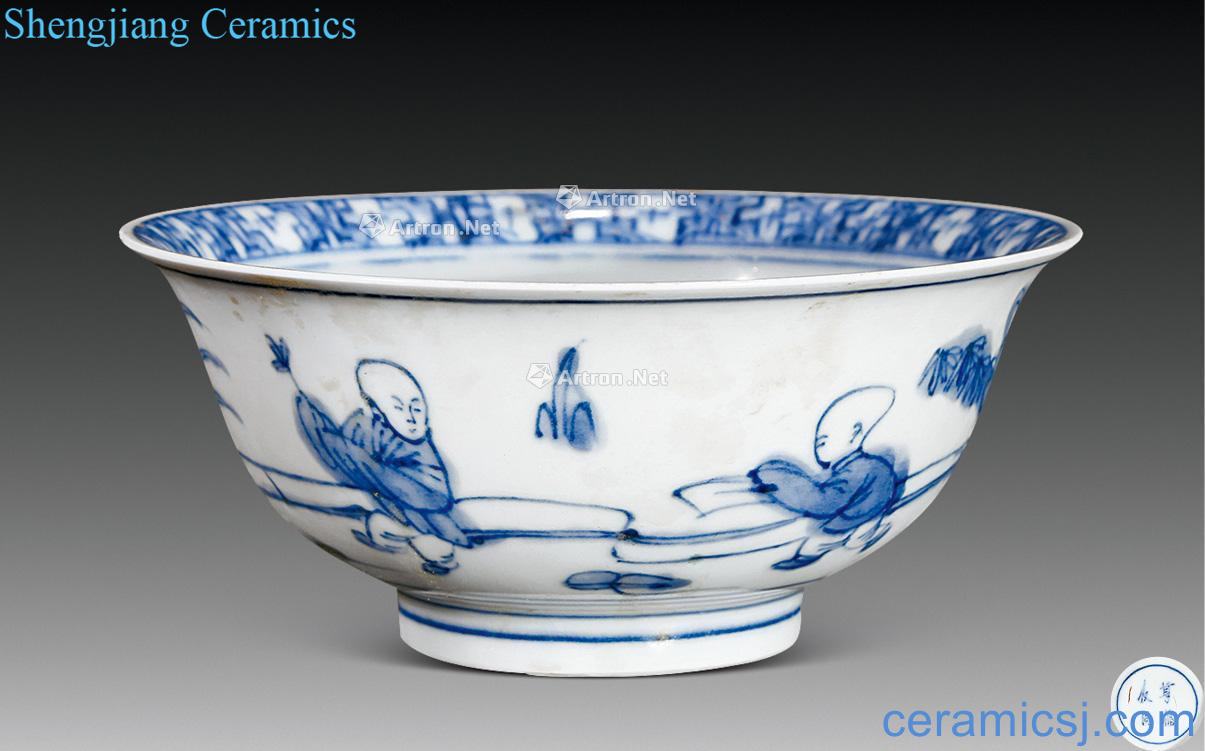 In the late Ming Blue and white YingXiWen bowl