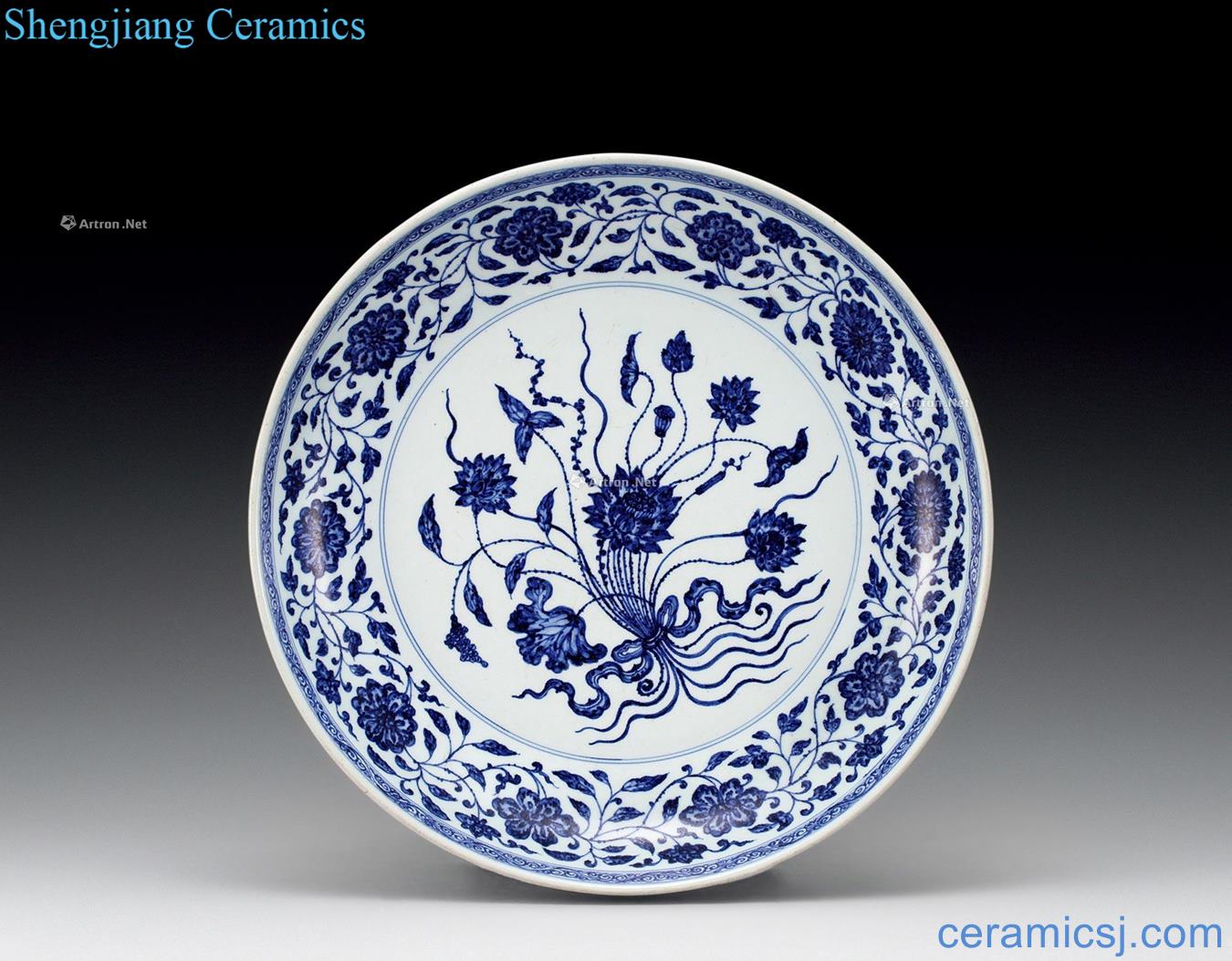 Qing dynasty blue and white with a bunch of lotus