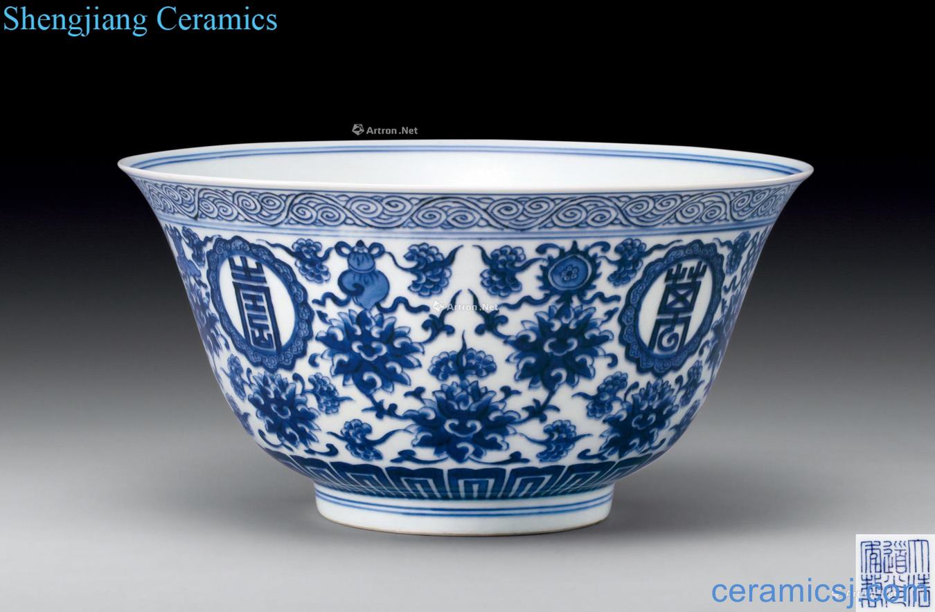Qing daoguang Blue and white flower stays in a bowl