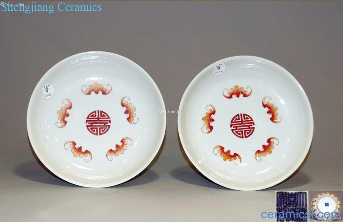 Jiaqing with pastel wufu hold life of a pair of a plate