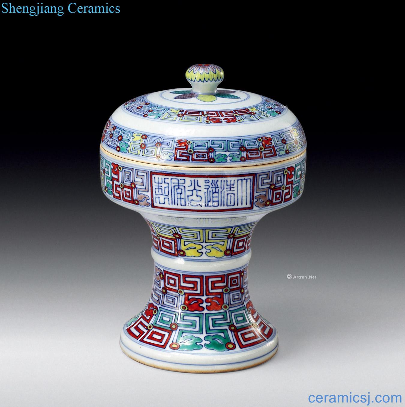 Qing daoguang bucket color dragon grain