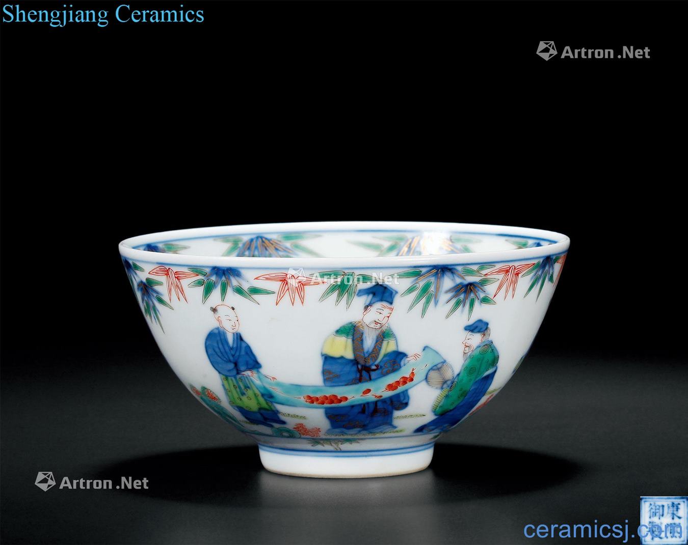 The qing emperor kangxi bowl bucket color characters
