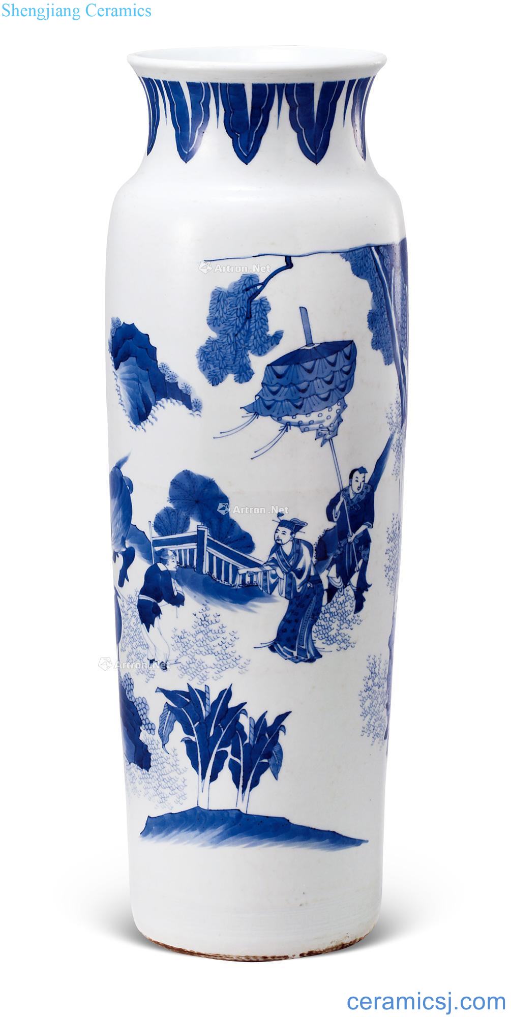 Stories of the qing emperor kangxi porcelain cylinder bottles