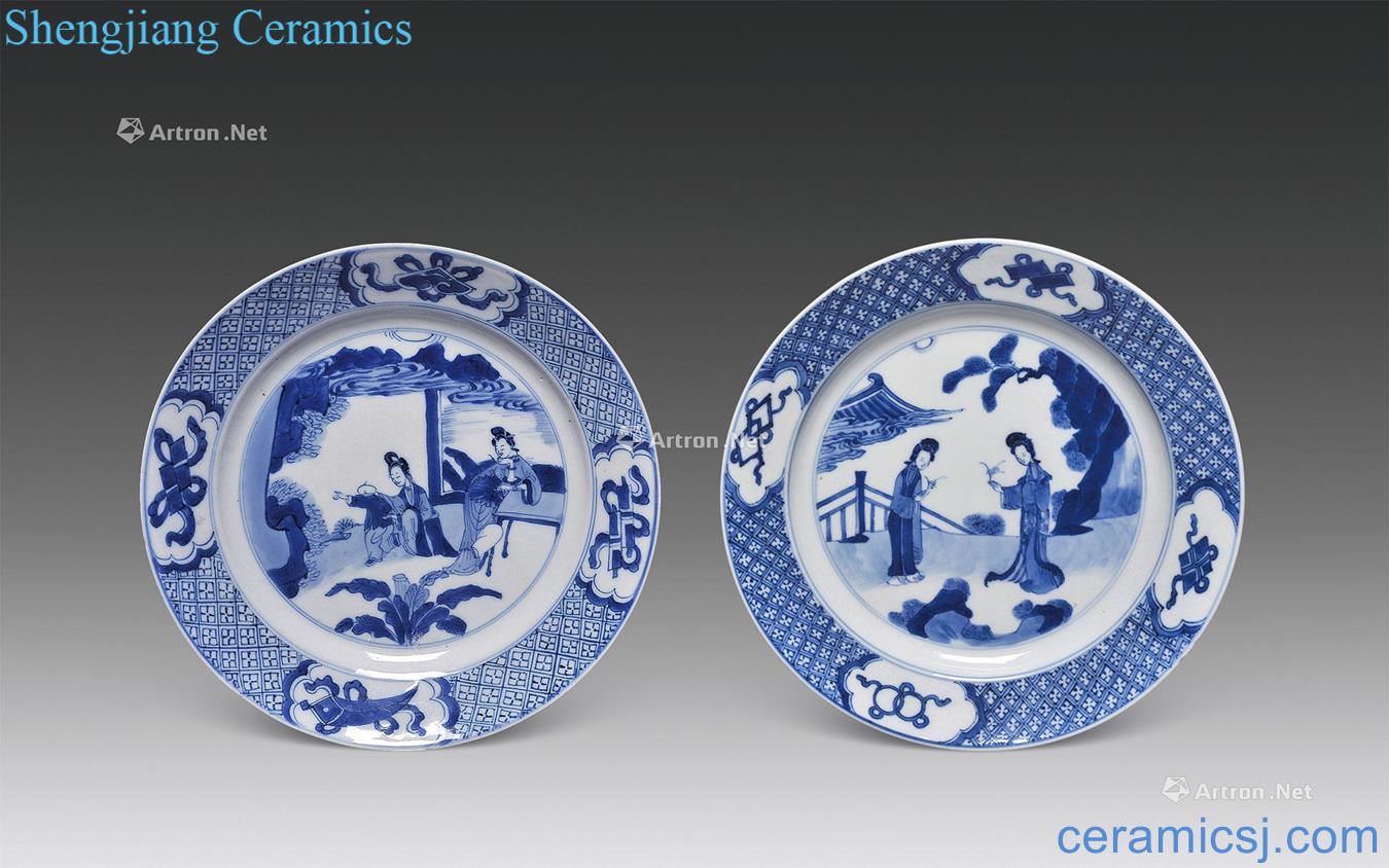 The qing emperor kangxi Blue and white had plate (a)