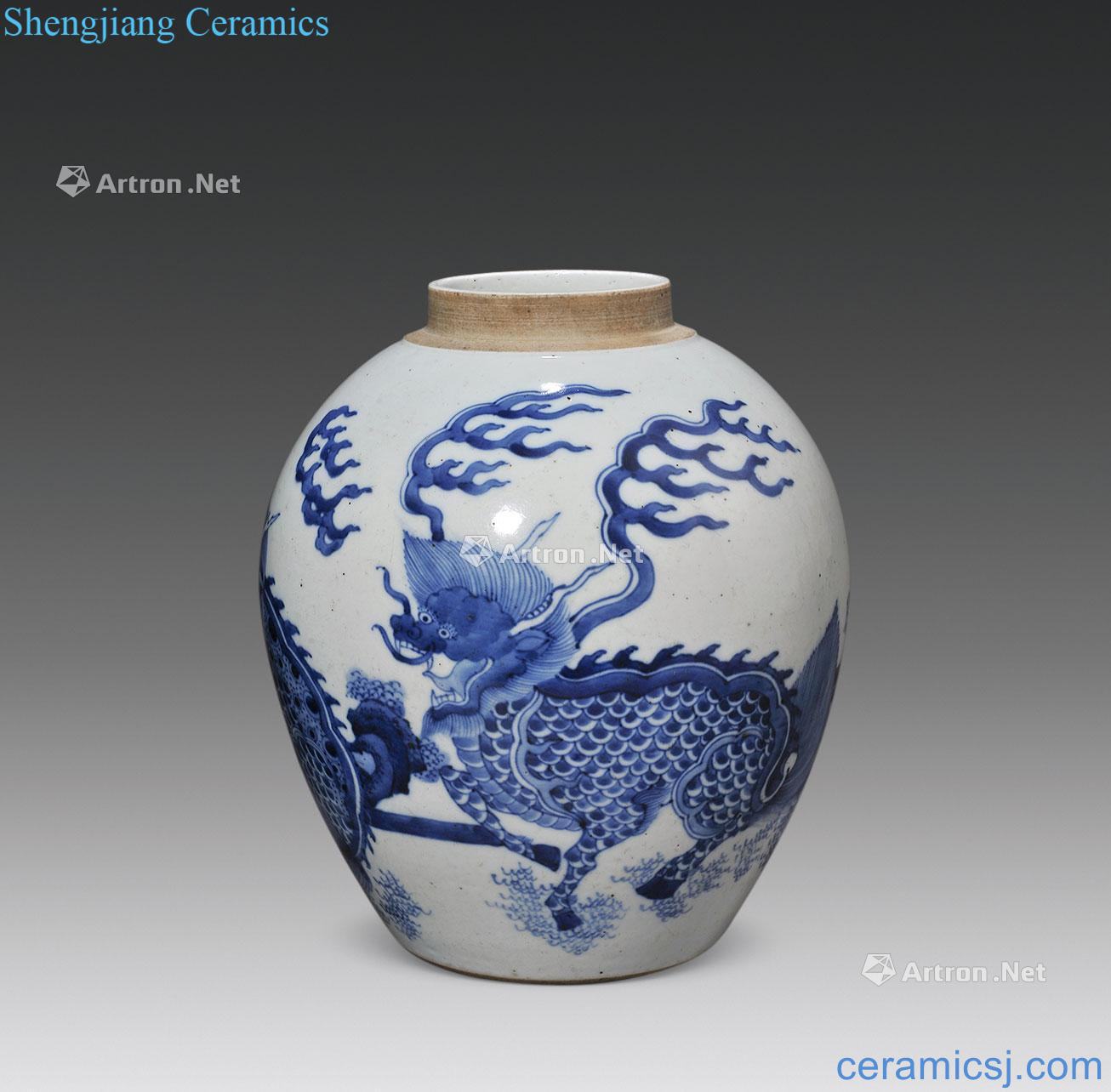 The late Ming dynasty Kirin figure canister