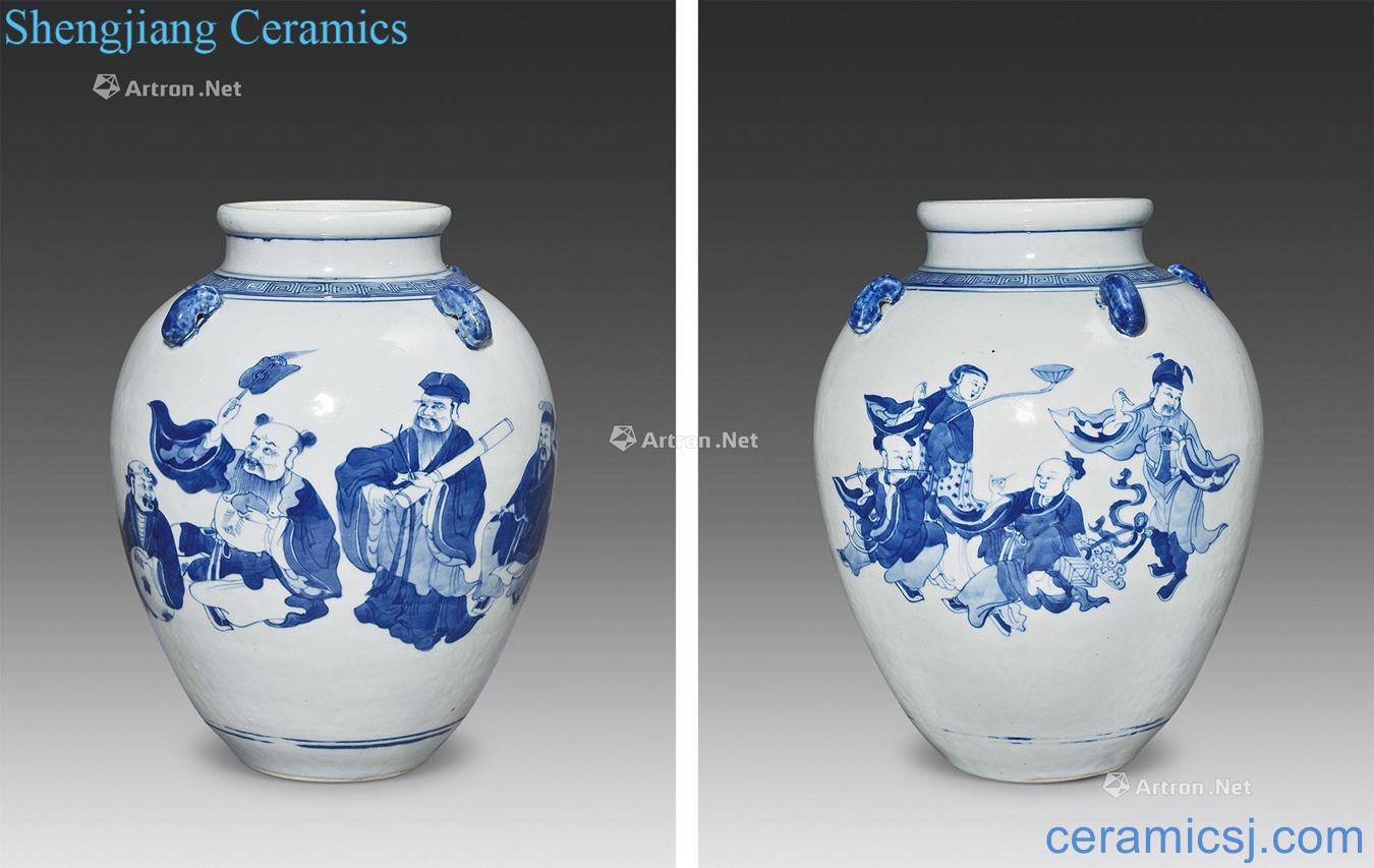 Qing qianlong The eight immortals figure of quaternary canister