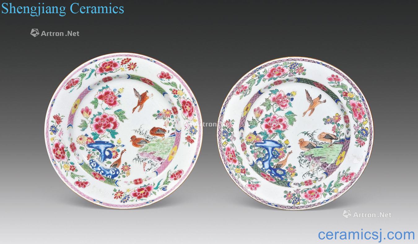 Qing qianlong powder enamel tray (a)