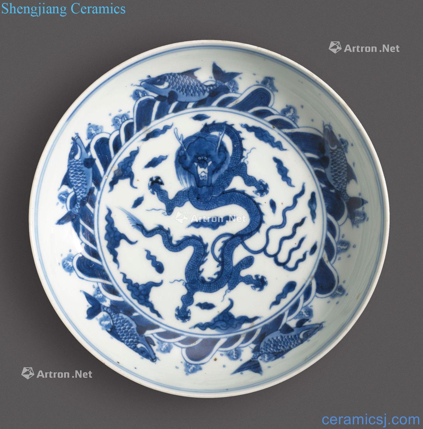 In the 18th century Blue and white dragon disc