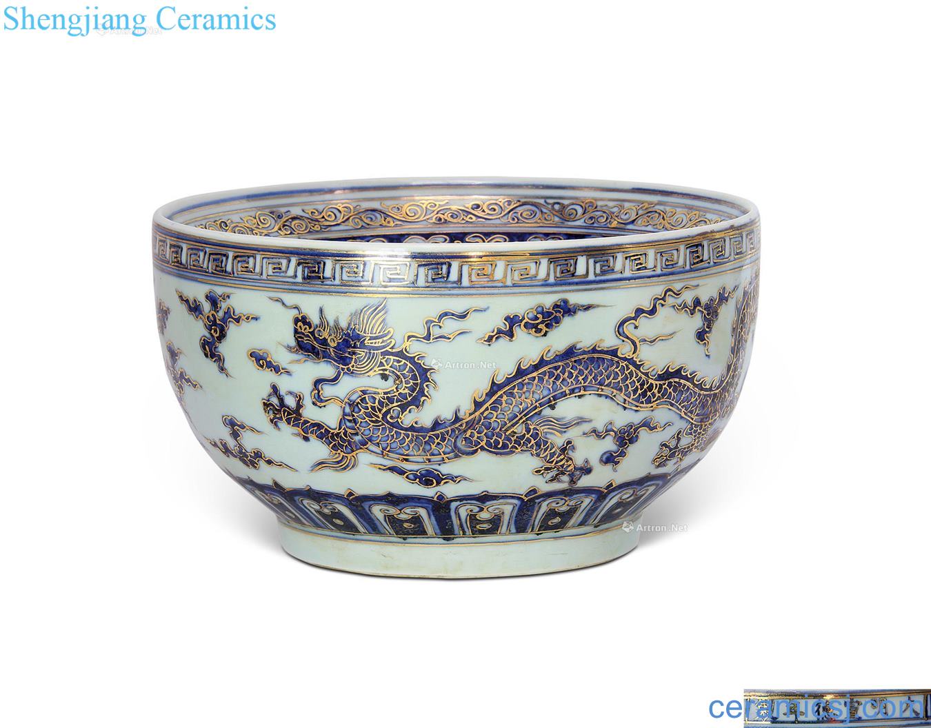 Ming xuande Blue and white paint YunLongWen gong bowl