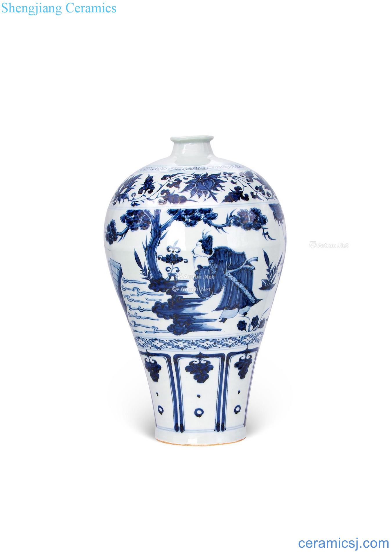 yuan Stories of blue and white Wen Wangfang xian mei bottles