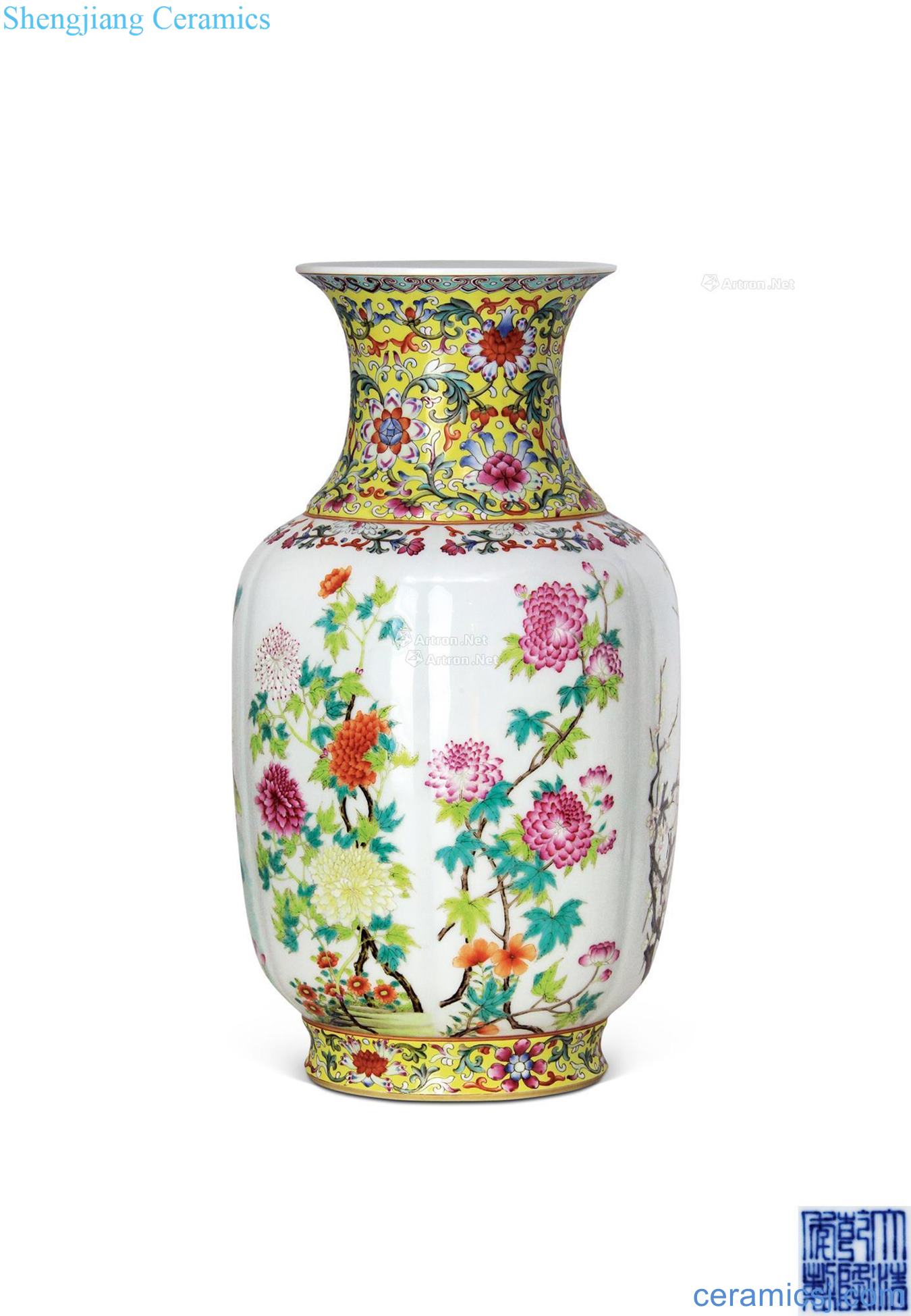 Qianlong pastel four seasons flower lantern