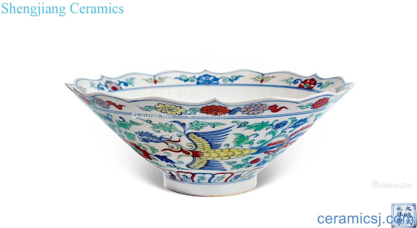 in Fight colourful feng wear flowers brahman wen ling mouth bowl