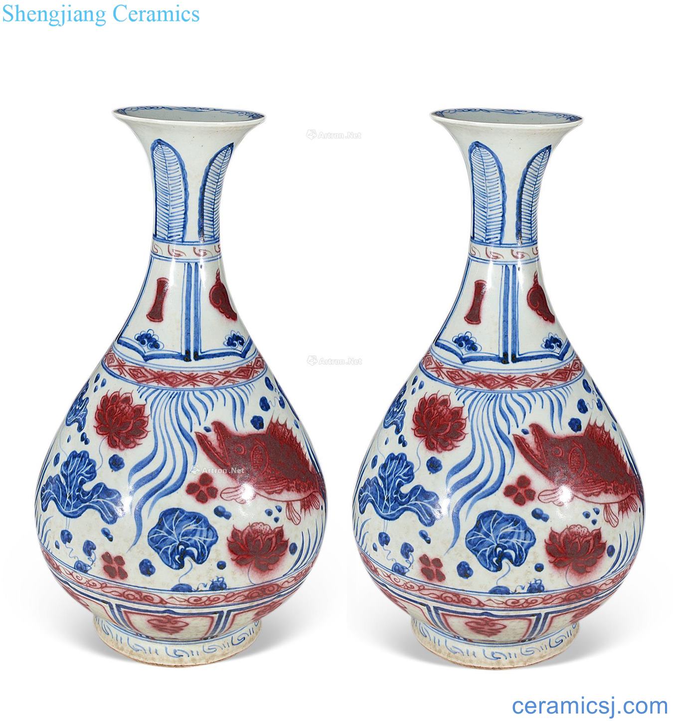 yuan Blue and white youligong okho spring bottle (a)