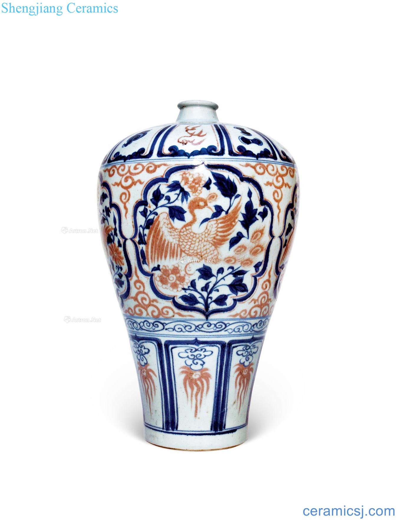 Yuan dynasty blue and white youligong grain may open a window