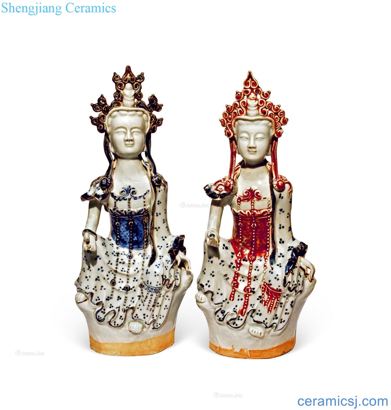 The yuan dynasty blue-and-white and youligong guanyin (a)