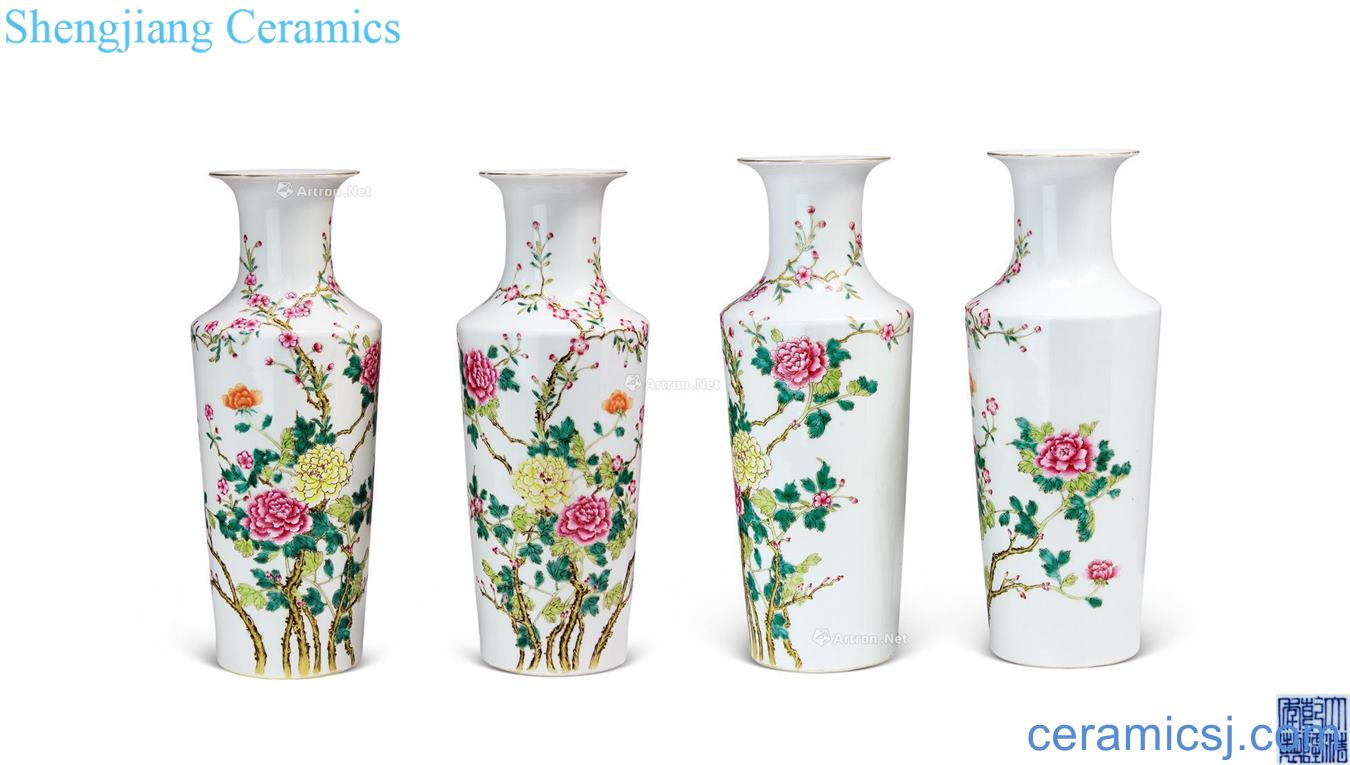 Qing qianlong pastel flower pattern design (a)