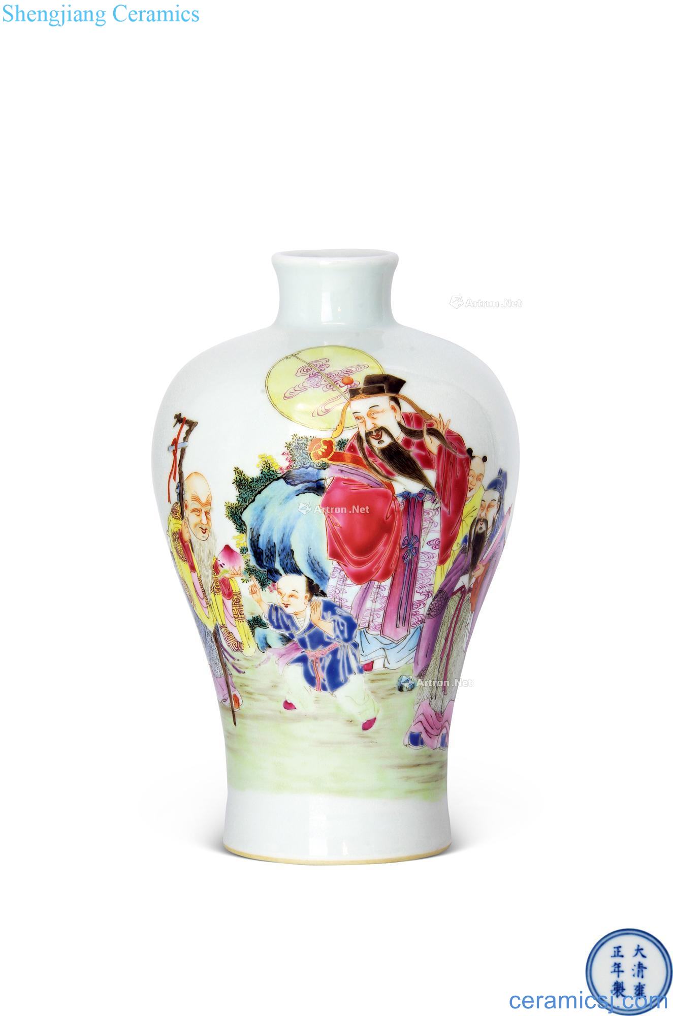 Yongzheng pastel landscapes fairy figure bottles